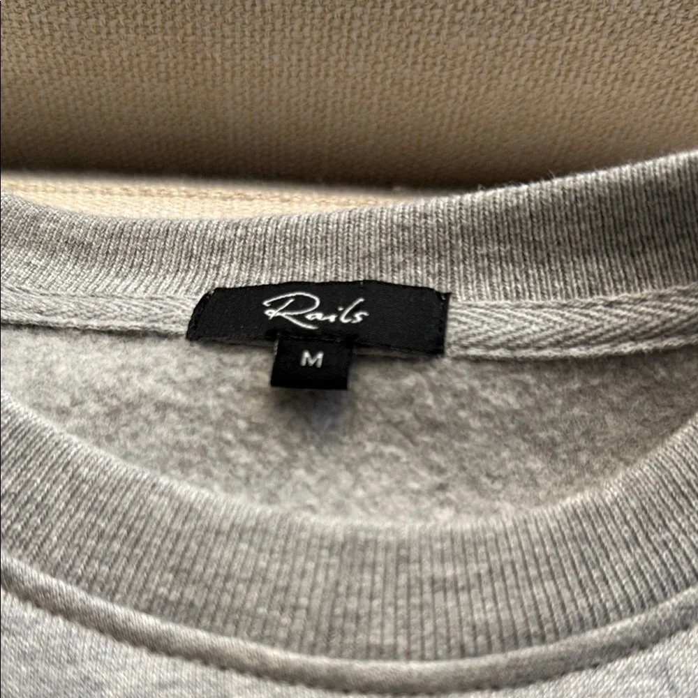 Rails Grey Varsity Cheers Embroidered Champagne Graphic Sweatshirt size M - Picture 2 of 9